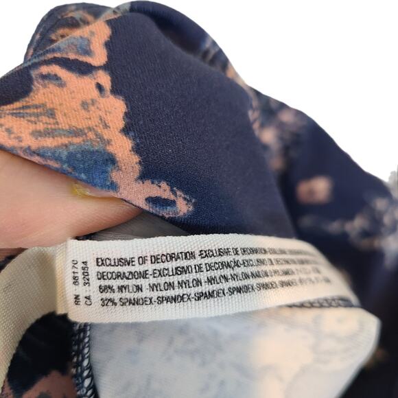 Free People Movement Womens M Navy Floral High Rise Pull On Athletic Leggings - Picture 7 of 9